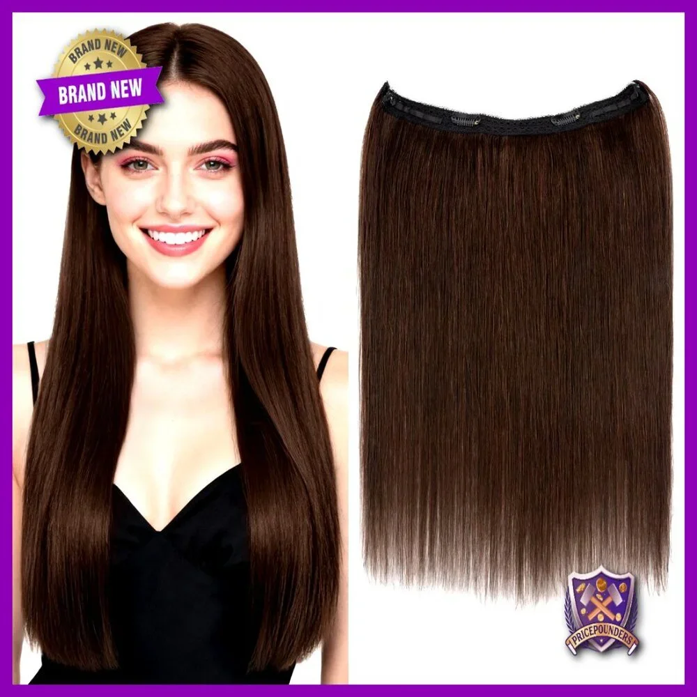 16 Inch Real Human Hair Extensions Clip in Remy Hairpiece Adjustable Wire
